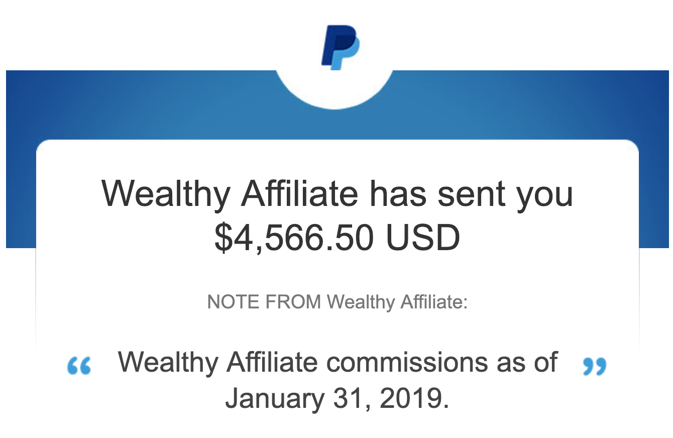 Wealthy Affiliate paycheck 3