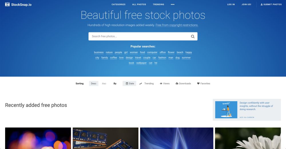 Stock Snap free stock images for websites