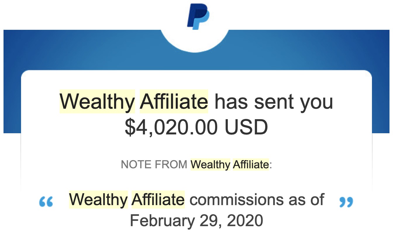 Wealthy Affiliate paycheck 5