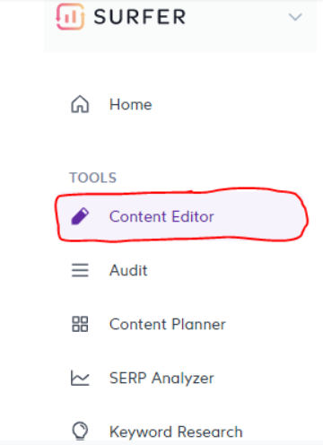 Surfer content editor