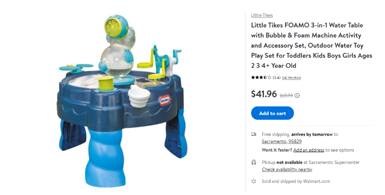Walmart affiliate review water table