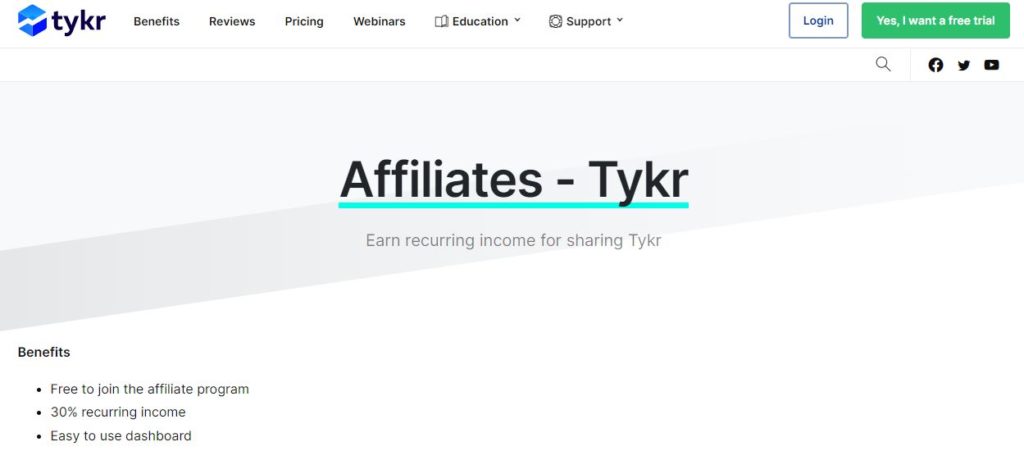 Best Investing Affiliate Programs tykr